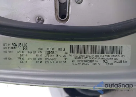 2016 Ram 1500 St from USA, damaged, VIN 1C6RR6KG4GS268307